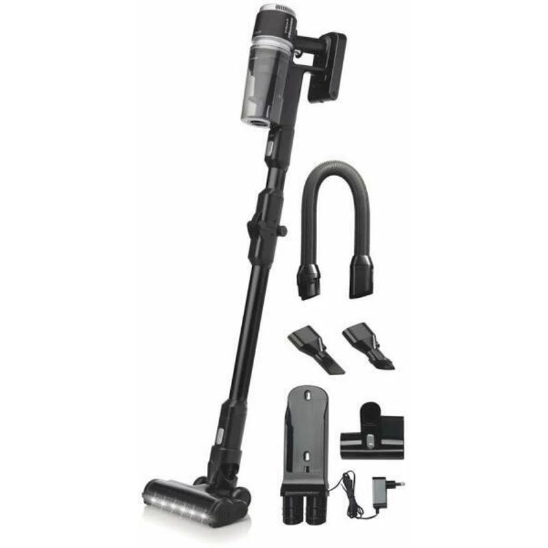 Hisense HVC6664BK Felső motoros álló porszívó 120W, inteligens LED kijelző, Motorizált Turbo kefe,  akku max 60 perc üzemidő,  90 fokban hajlítható szívócső, flexibilis szívócső, mosható szűrő, Led világítás, 2 db akkumlátor.