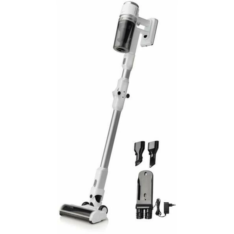 Hisense HVC6264W Felső motoros álló porszívó 150W, inteligens LED kijelző, Motorizált Turbo kefe, akku max 45 perc üzemidő,  90 fokban hajlítható szívócső, rés fúvókák, mosható szűrő, Led világítás