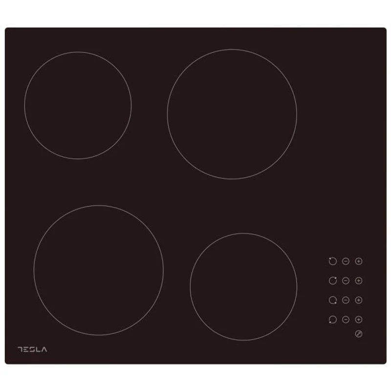 Tesla HV6402MB beépíthető kerámia főzőlap, 4 zóna, 60 cm, érintővezérlés, 9 fokozat, gyerekzár, időzítő