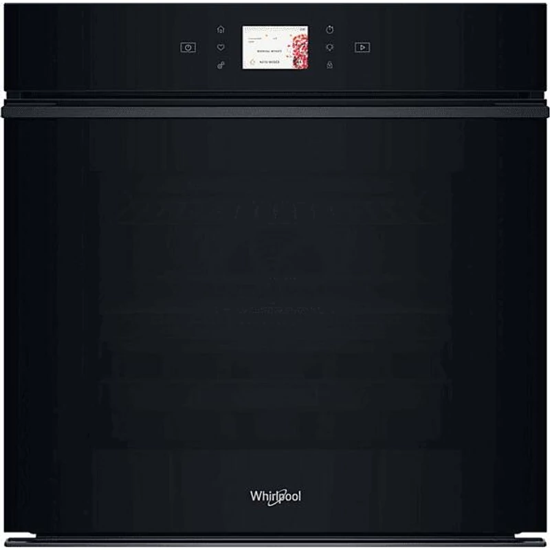 Whirlpool WOI98HT2SBA Fekete üveg, finoman csukódó sütőajtó , MF8, SmartClean (hidrolitikus) sütőtisztítás, "A+", LCD TFT 3'5 kijelző (magyar nyelvű, érintőszenzoros), 2 teleszkópos sütősín, 73 liter