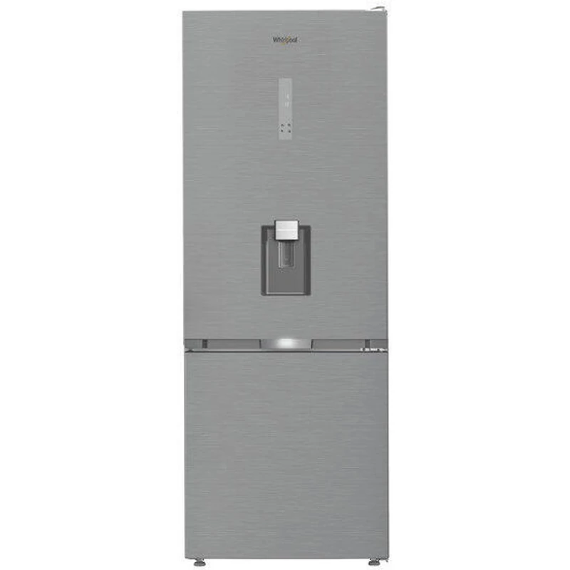 WHIRLPOOL WHK26493WX5E Alulfagyasztós Dual NoFrost hűtőszekrény, D , 340 /150 , inox készülékszín, 6. Érzék funkció  Touch Control ,  beépített vízadagoló kihúzható frissentartó rekesz, NoFrost , multiflow  192x70x74,5 cm