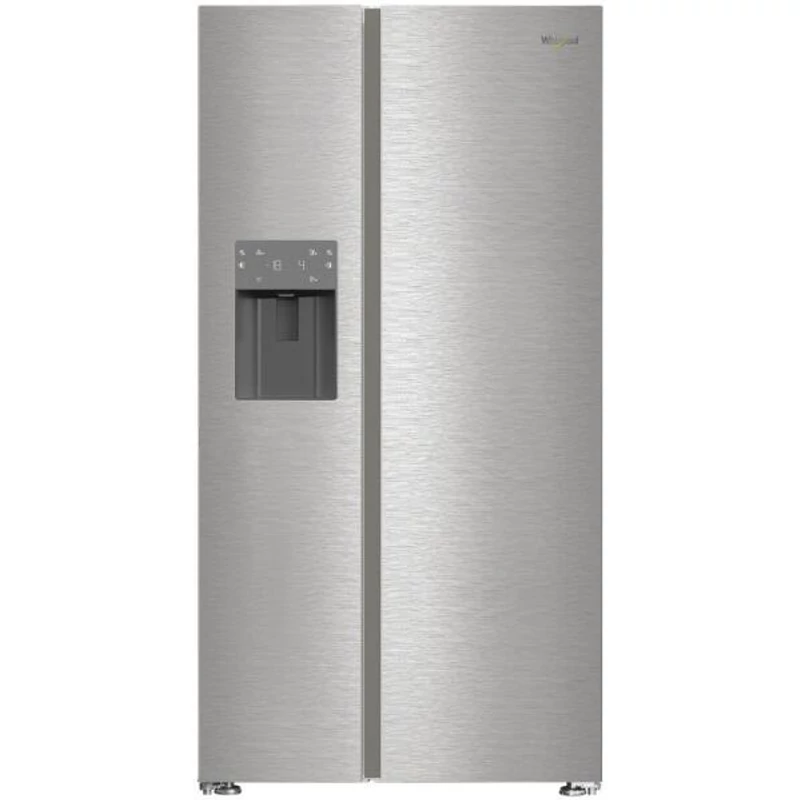 WHIRLPOOL WHG26574WX5E SIde-by side hűtőszekrény, D , 375 /203 , 6. érzék technológia, FreshLock, inox készülékszín, digitális kijelző, jégkészítő és vízadagoló, multiflow teljes légáramlás, 179X91x70,5cm