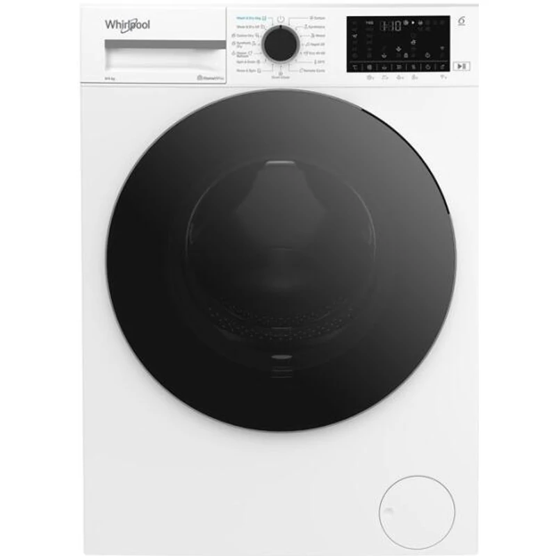 WHIRLPOOL WAD8536WBCEE Mosó-szárítógép Inverter motorral, gőzfunkcióval és HomeWhiz távoli eléréssel, "A-10% / D" 1400 f, 8 / 5 kg . 6. Érzék szenzortechnológia, gőzöléses ruhafrissítés és vasaláskönnyítő opció, AddGarment+ utólagos ruhahozzáadá