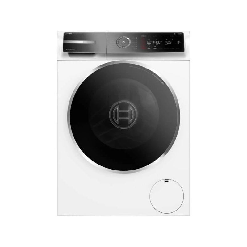 Bosch WGJ244A2BY Elöltöltős mosógép , Serie6 , Home Connect , i,DOS automatikus adagolás , IronAssist gőzprogram , 9 kg ,  A , 1400 f, Fekete,fehér ajtó , Döntött TouchControl kijelző ,  AntiStain foltprogramok , Vasaláskönnyítés