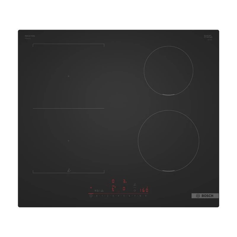 BOSCH PVS61AHC1E CombiInduction üvegkerámia főzőlap ,  Matt Design felület ,  Serie6 ,  Home Connect & Hob, Hood Control ,   4 indukciós főzőzóna, ebből 2 összekapcsolható CombiInduction zóna ,   PerfectFry Plus