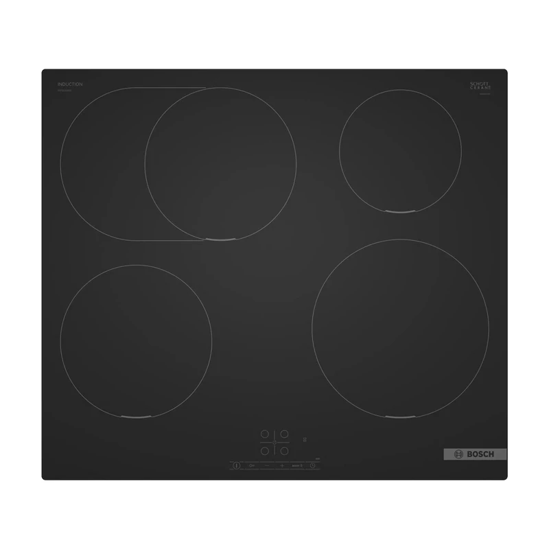 BOSCH PIF61ABB5E Indukciós üvegkerámia főzőlap ,  Matt Design felület ,  Serie4 ,   Keret nélküli kivitel ,  4 indukciós főzőzóna, ebből egy bővíthető sütőzóna