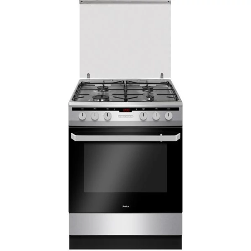 Amica 55701 szabadonálló multifunkciós kombinált tűzhely, inox, 60 cm széles