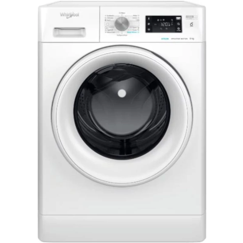 WHIRLPOOL FFB8489WVEE Elöltöltős gőzfunkciós mosógép "Direct Injection" víztakarékos rendszerrel, "A-20%"  1400 f, 8 kg , extra csendes inverter motor,  nagy digitális kijelző,  SoftMove™ , 6. Érzék funkció FreshCare+
