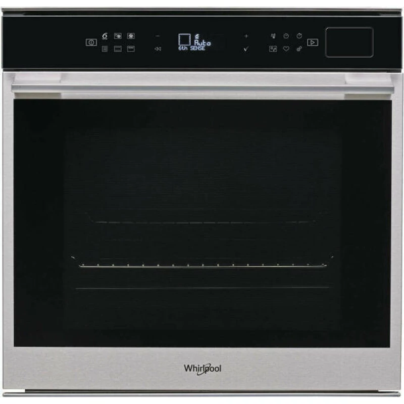 Whirlpool W7OS44S1H W Collection SHS - beépíthető gőzsütő,  inox szegély, fekete full üveg