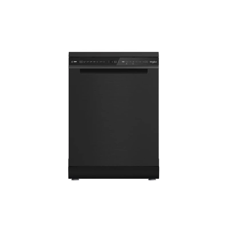 WHIRLPOOL W8FHS61BS Mosogatógép, A , 15 teríték,  black steel készülékszín, 8 program, 9,9 l vízfogyasztás, PowerClean és 6. érzék technológia, fix 3. evőeszköztartó fiók, NaturalDry , 41dBA