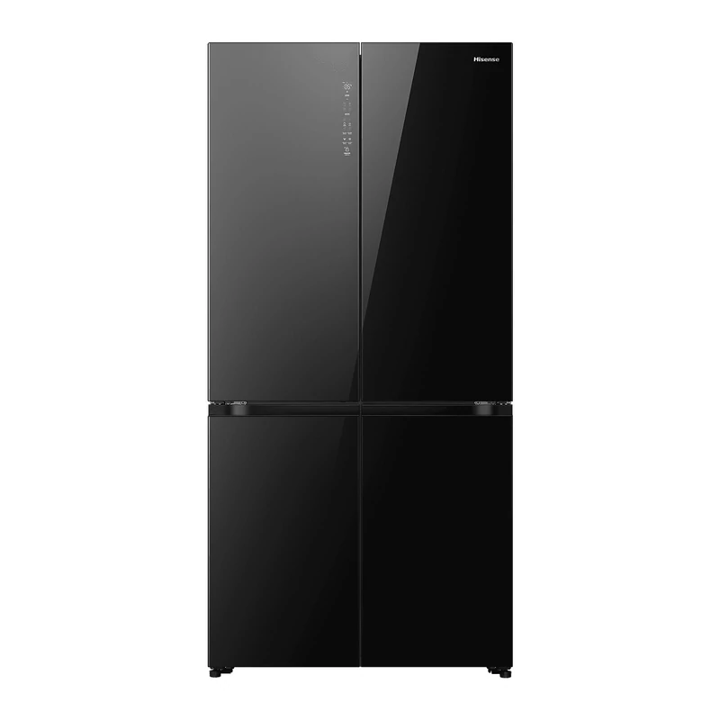 Hisense RQ768N4GBE MultiDoor  hűtő,  381/210l,  "E" , TOTAL NO-FROST, INVERTERES,  FULL LED, FressZone,  Metal Cooling,  HI-NANO sterilizálás, Multi-Flow ,  KitchenFit fekete üveg front