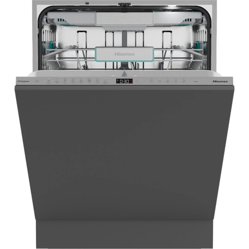 Hisense HV673A65 TELJESEN INTEGRÁLT MOSOGATÓGÉP  16 teríték – 3 kosár, "A" , INVERTER , 7 pr, csúszó ajtózsanér,  ExtraHygene program - UV technológiával, 7 hőm WIFI ConnectLife , AllDRY   kamra világítás, Padlófény, SmartDosing ,   9,5 liter,  