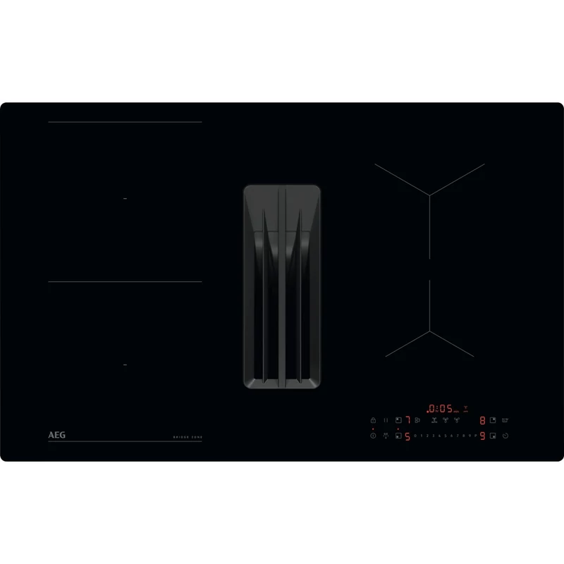 AEG TT84CB00CB Beépíthető indukciós főzőlap beépített páraelszívóval, Hob2Hood, Bridge funkció, 80 cm