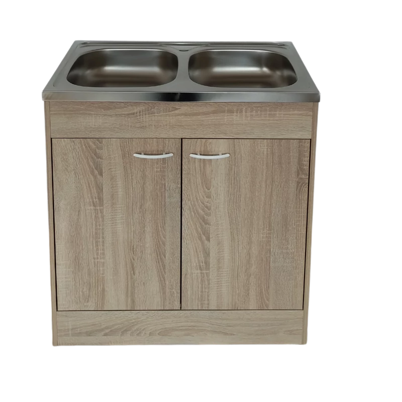 Operis Komplett mosogatós szekrény  80x50 , nyílóajtós sonoma 2 medencés