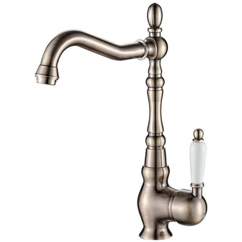 Laveo EVORA Konyhai álló csaptelep L alakú kiömlővel, Szín: antique brass