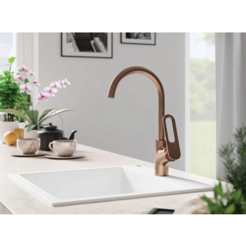 Laveo TIERRA Konyhai álló csaptelep, Szín: vörösréz