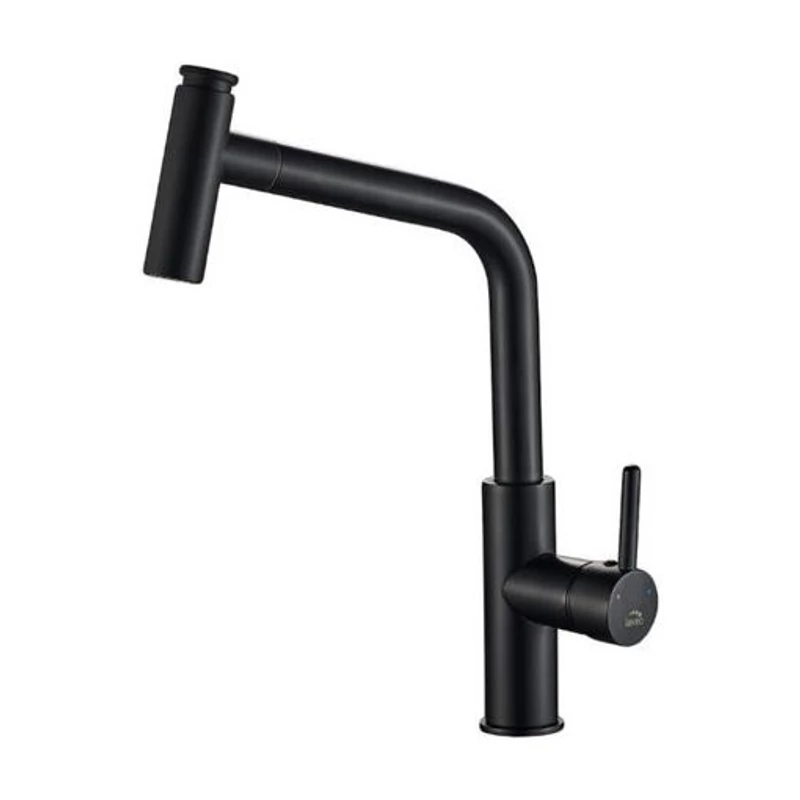 Laveo TORO Konyhai álló csaptelep L alakú kiömlővel, Szín: fekete