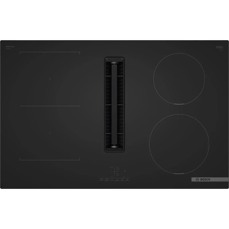 BOSCH PVS81AB16E CombiInduction üvegkerámia főzőlap beépített páraelszívóval ,  Matt Design felület ,  Serie4 ,  80cm ,  Keret nélküli kivitel ,  4 indukciós főzőzóna, ebből 2 összekapcsolható CombiInduction zóna ,    622 m3/h