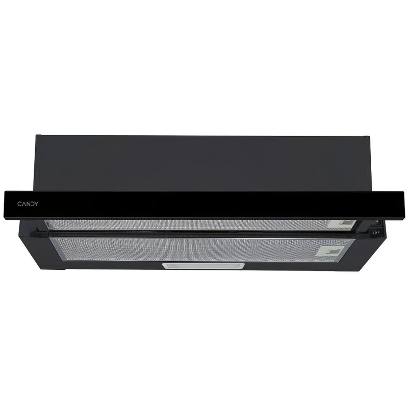 CANDY CBT60RBG Beépíthető teleszkópos páraelszívó 60cm, C, fekete, 402 m3/h