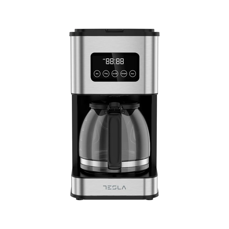 Tesla CMF201BX  filteres kávé és teafőző, 12 csésze, LCD kijelző, fekete-inox