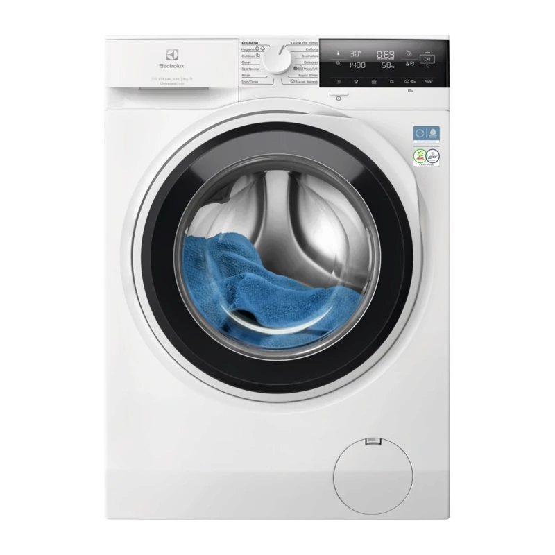 Electrolux EW7F3494FQE SteamCare Elöltöltős mosógép, SteamRefresh gőzprogram, Hygiene program gőzzel, UniversalDose, QuickCare 69perc program, A energiaosztály, 9 kg, 1400 f/p, ökoinverter motor, Wifi