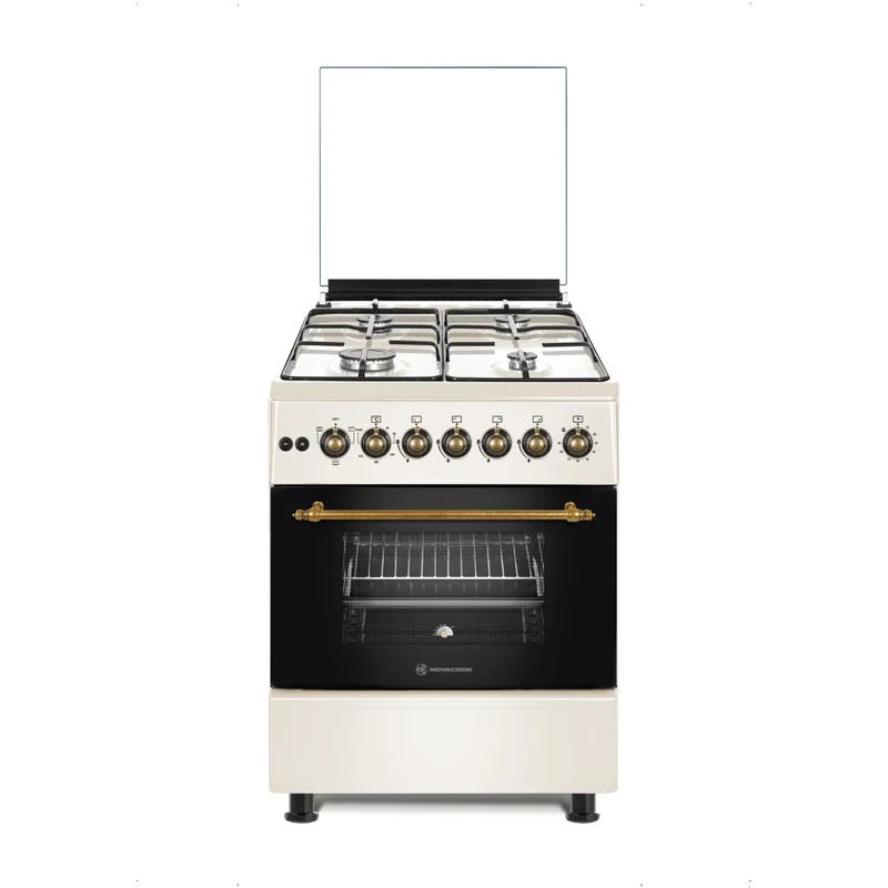 NOVACOOK F6B40EF Retro 57x58cm gáz elektromos kombi tűzhely Retro