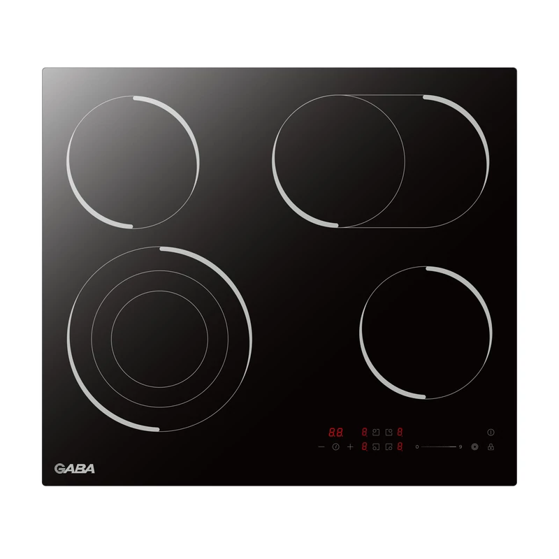 Gaba GMH-C-4TZS beépíthető kerámia főzőlap, 1 tripla és 1 dupla ovális zónával