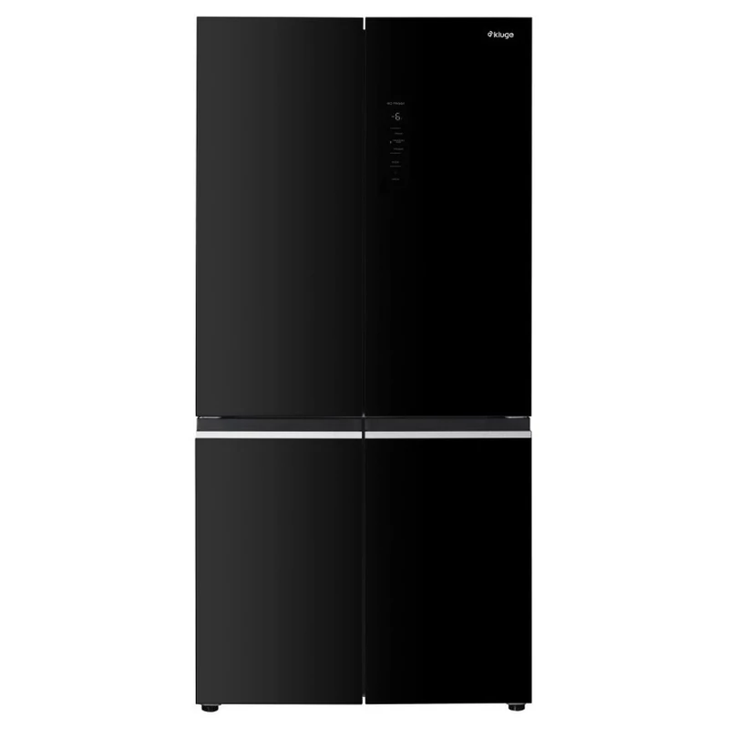 Kluge KCM600GD szabadonálló fekete üveg négyajtós hűtőszekrény, NoFrost, 429L/171L
