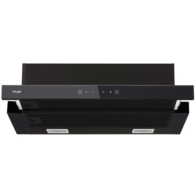 Kluge KLT6100BLG teleszkópos fekete páraelszívó, 60cm, fek. üveg front