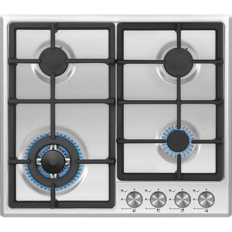 Kluge KPG6000X beépíthető gáz főzőlap, 60 cm, inox, WOK égő