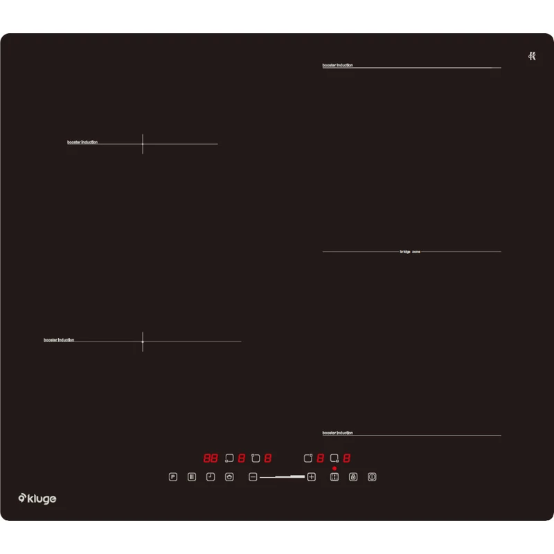 Kluge KPI6016BP beépíthető indukciós főzőlap, 60cm, fekete ü., Bridge zóna