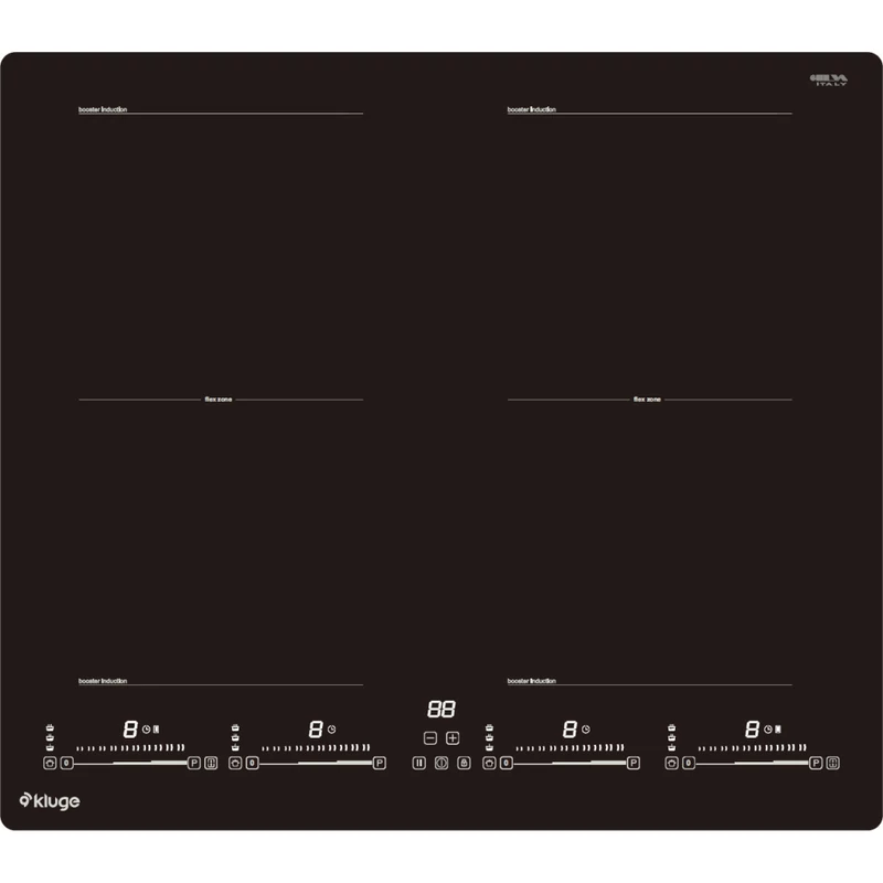 Kluge KPI6045BP beépíthető indukciós főzőlap, 60cm, fekete ü., 2 Flexi zóna