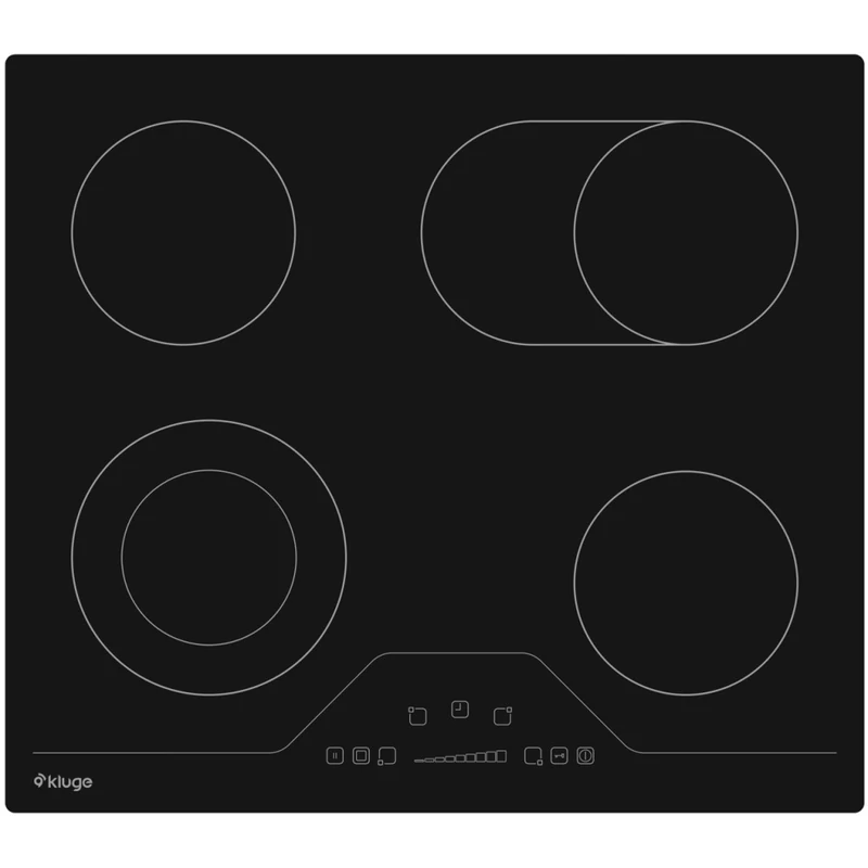 Kluge KPV6020B beépíthető kerámia főzőlap, 60cm, fekete ü., bővíthető zónák