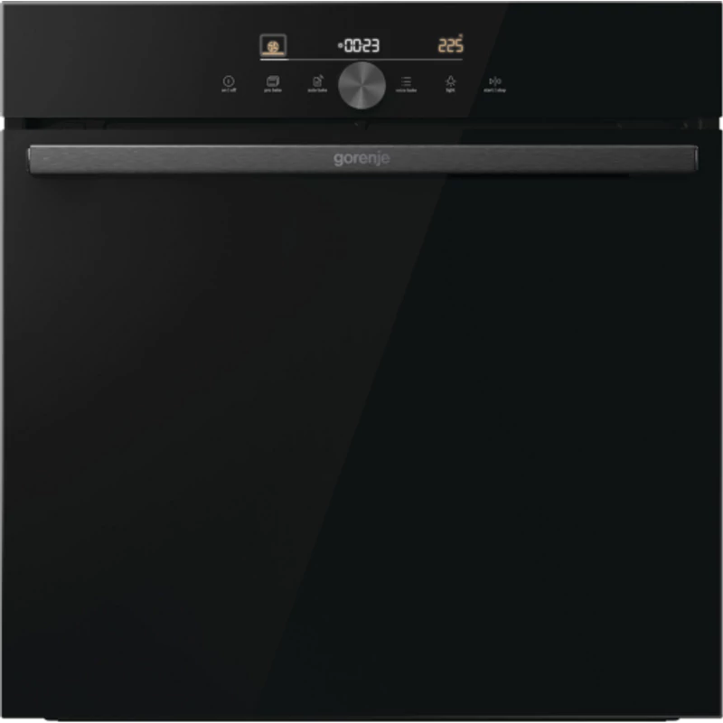 Gorenje BOS6747A05DG Beépíthető multifunkciós sütő, 12 mód, Extra steam, 77 liter HomeMadePlus,  "A+" , GentleClose lassú ajtózáródás, GentleOpen - lecsapodás nélküli ajtónyitás, teleszkópos sütősín két szinten,  fekete üveg előlappal