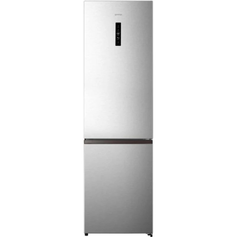 Gorenje NRK620EAXL4 Alulfagyasztós kombi hűtőszekrény - Integrált fogantyúval  238/98l, "E" , TOTAL NO FROST , külső kijelző az ajtón érintővezérléssel, CRIPS ZONE , ConvertFreshZone  inox,  200,4x59,5x59cm
