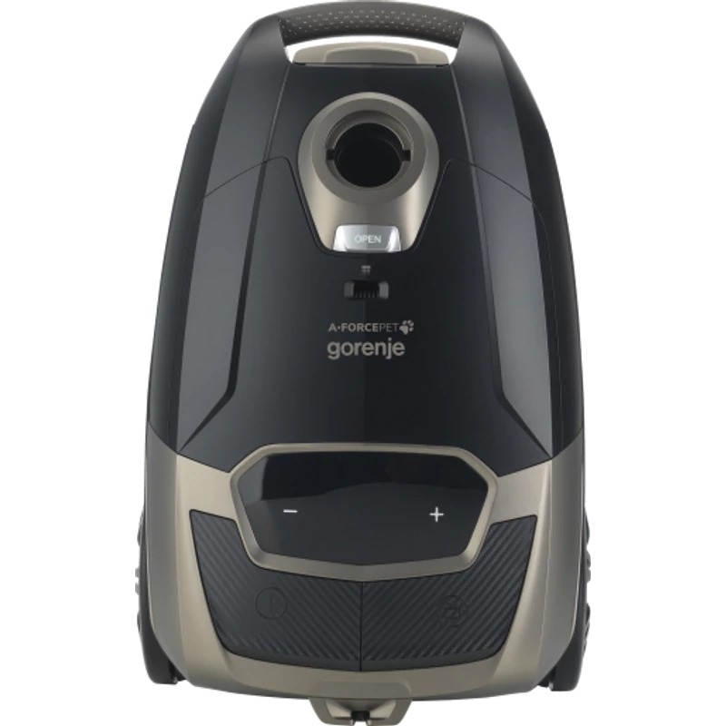 Gorenje VCE48AFBKGO A-FORCE - Porzsákos és portartályos készülék 890W,  alu teleszkópos cső , LED kijelző, Touch control vezérlés, dupla HEPA filter,  4 L kapacitás,   bronz-fekete szín