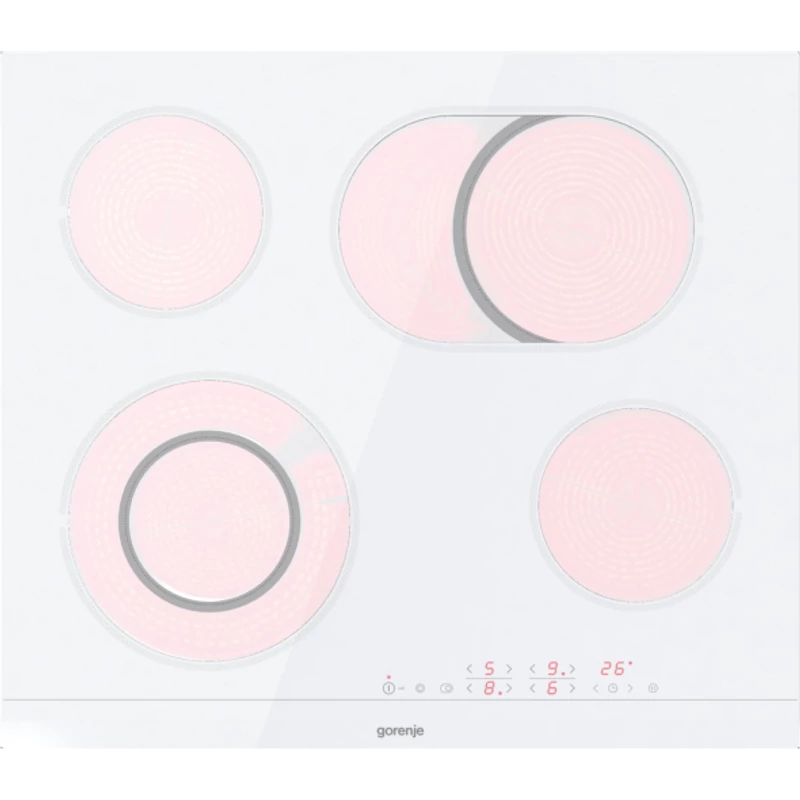 Gorenje ECT643WCSC Beépíthető kerámia főzőlap, TouchControl érintő vezérlés,  (1-1 koncentrikusan és oválisan bővíthető - FishZone, fehér szín