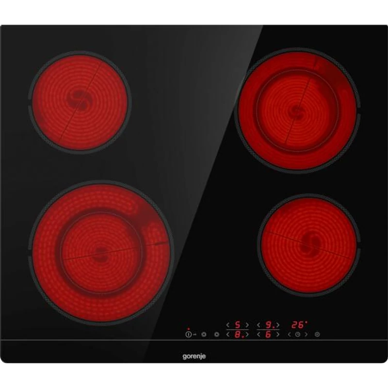 Gorenje ECT604FM 4 Beépíthető kerámia főzőlap, TouchControl érintő vezérlés,  2 koncentrikusan bővíthető zóna