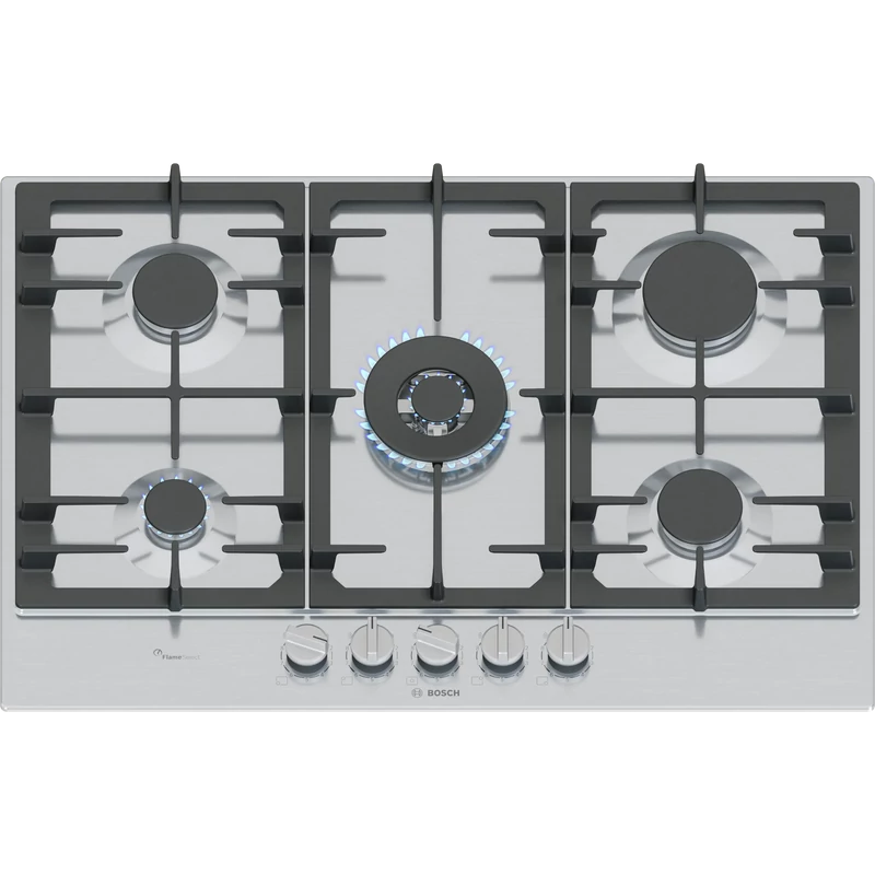 Bosch PCQ7A5I90 ázfőzőlap - nemesacél felület - Serie6 - 75cm - 5 gázégő - WOK