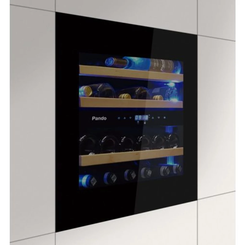 Pando PVMAVP 60-25CRL Borhűtő - beépíthető, fekete, balos, PUSH nyitás, 25 palack, 2 zóna Pando PVMAVP 60-25CRL Borhűtő - beépíthető, fekete, balos, PUSH nyitás, 25 palack, 2 zóna