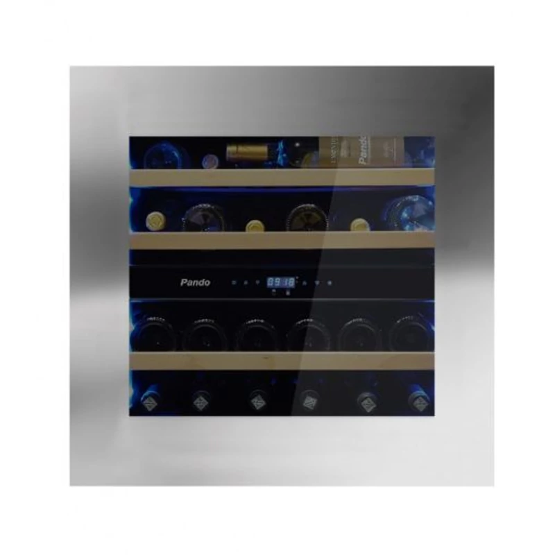 Pando PVMAVP 60-25XL Borhűtő - beépíthető, Inox, balos, PUSH nyitás, 25 palack, 2 zóna Pando PVMAVP 60-25XL Borhűtő - beépíthető, Inox, balos, PUSH nyitás, 25 palack, 2 zóna