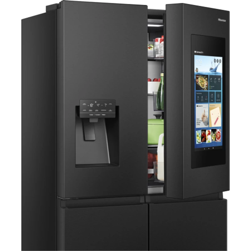 Hisense RQ760N4IFE 4 ajtós hűtőszekrény fagyasztóval E,345L/232L,Nofrost,39 dB,Szél: 91.5 cm,Mag: 178.5 cm,Mély: 72.5 cm