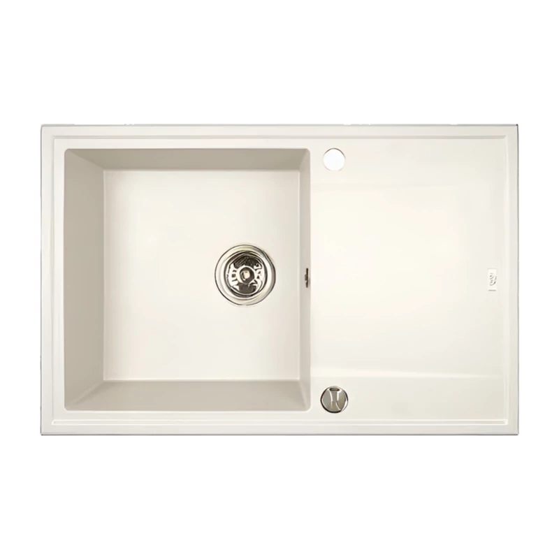 Laveo MEGALO csepptálcás jázmin mosogató dugókiemelős helytakarékos szifonnal