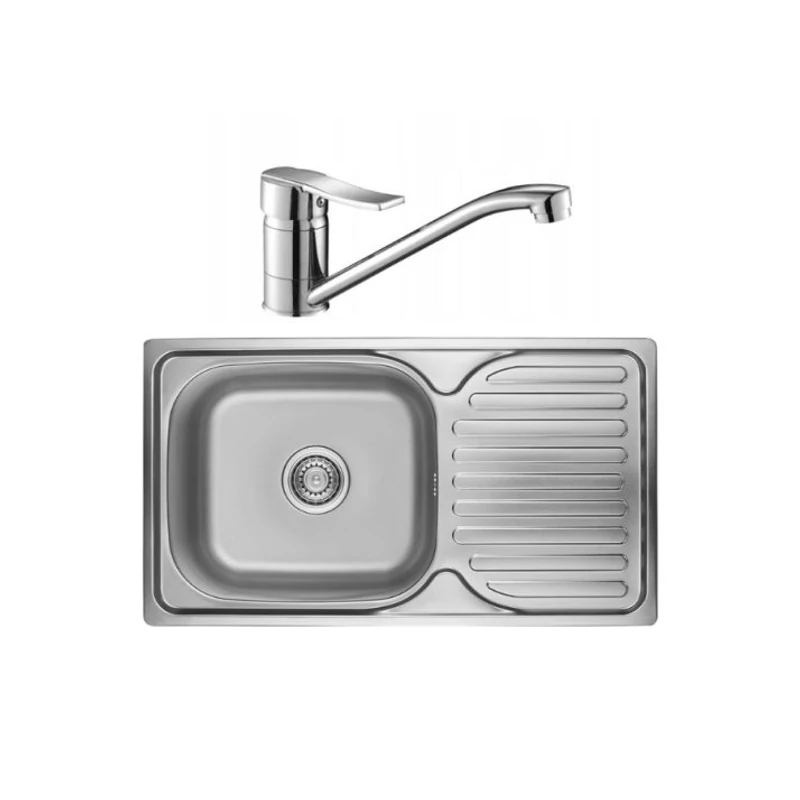 Operis ORION SZET Egymedencés mosogató, Szín: Natúr inox - Pedro csappal