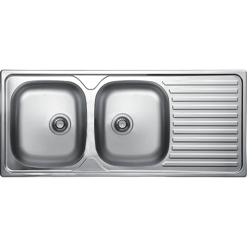 LAVEO ORION 2CS kétmedence csepptálcás inox mosogató szifonnal