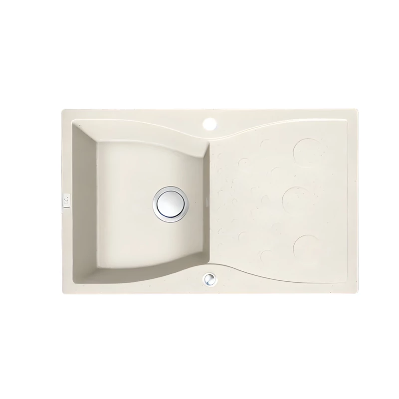 Laveo MOLOKIN csepptálcás jázmin mosogató dugókiemelős helytakarékos szifonnal