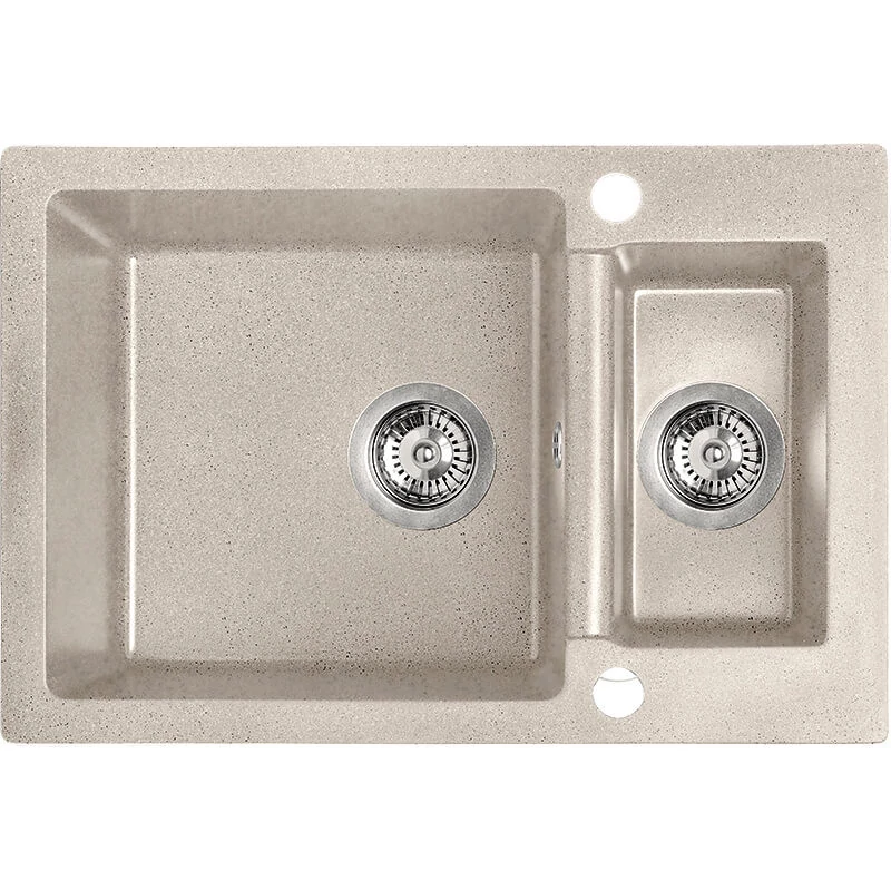 Laveo CELIA 1,5 medencés bézs mosogató dugókiemelős helytakarékos szifonnal