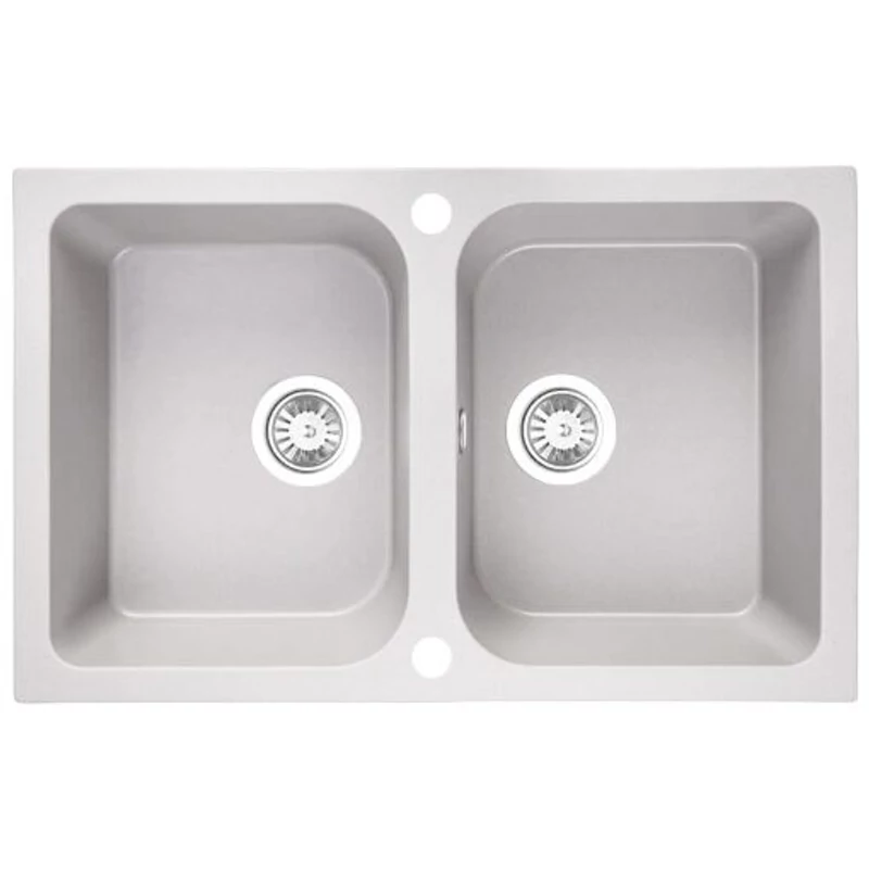 Laveo CELIA Gránit mosogató: kétmedencés, fehér