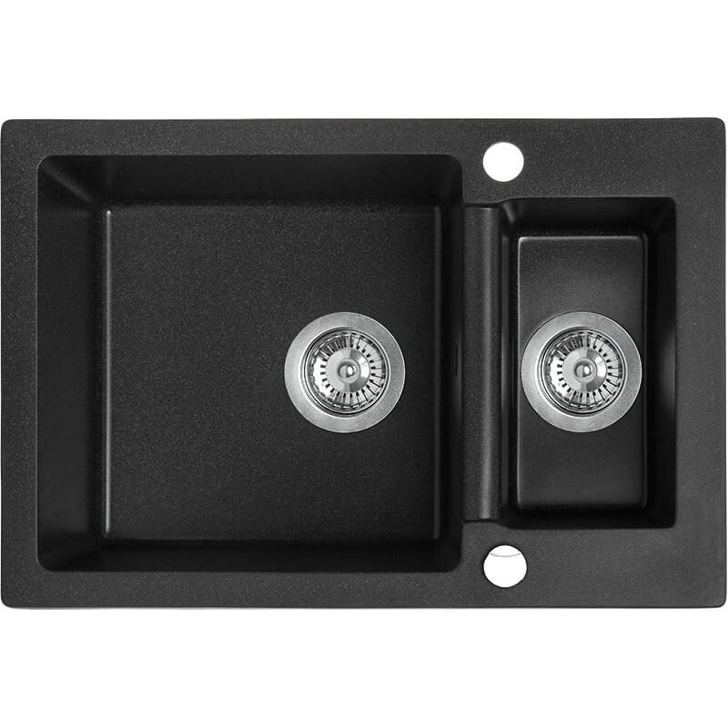 Laveo CELIA 1,5 medencés szemcsés fekete mosogató