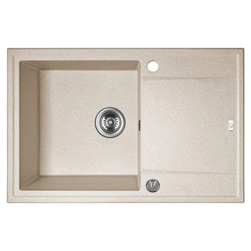 Laveo MEGALO Gránit mosogató: egymedence csepptálcás, bézs